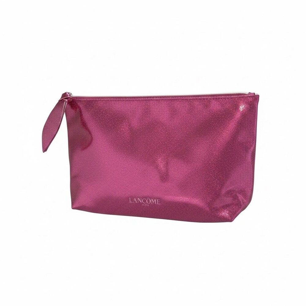 Lancome Makeup Bag, Pouch, Metallic Magenta, Large Zip Closure New GWP Travel